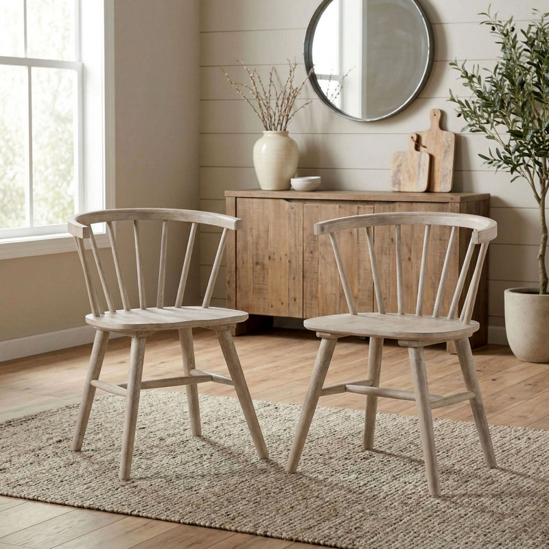 Chaises d'appoint Angela, Bois naturel