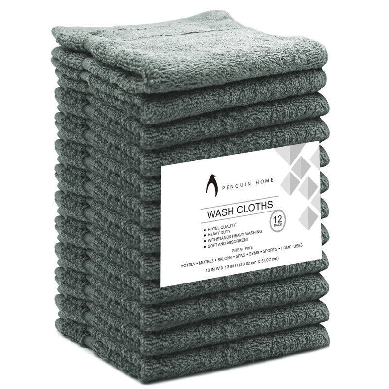 Cotton 12 Piece Guest Towel Same-Size Bale, Grey