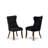 5-Piece Dining Table Set with Polyester Fabric 4 Black Parson chairs, Button-Tufted Backs, and a 54"Round Dinner Table in Antique Walnut Finish.-537501452-537501460