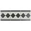 Vanity 13" x 4.25" Porcelain Listello Tile Trim in Black/White