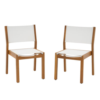 Stackable Acacia Patio Side Chair