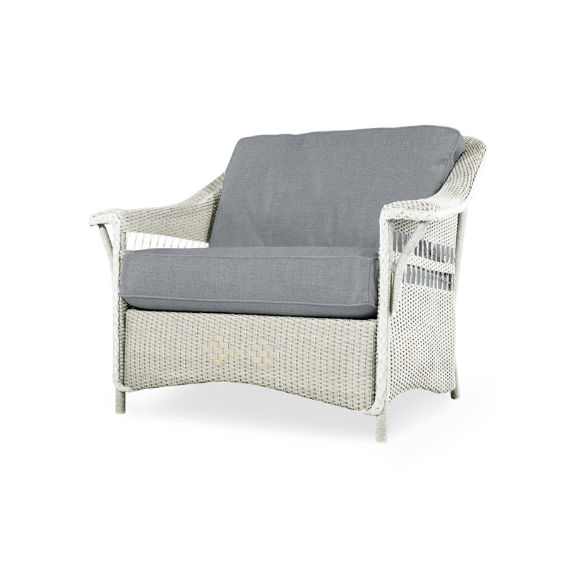 Nantucket Outdoor Lounge Chair, Serene Ocean, Antique White