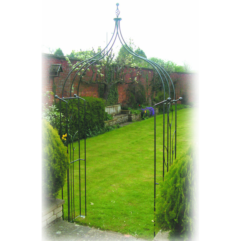 Leboeuf 137cm W x 43cm D Steel Arbour in Black
