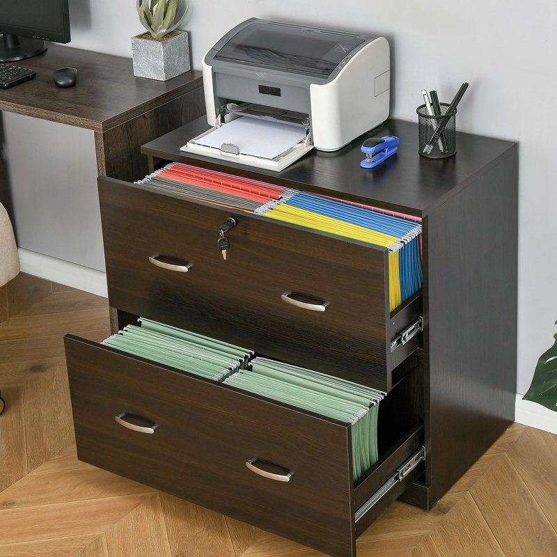 Drawer File Cabinet With Lock And Keys, Vertical Storage Filing Cabinet With Hanging Bar  Letter , Home Office,