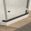 Porte de douche pivotante noire matte avec barre de support en acier inoxydable - Boîtier en verre trempé pour salle de bain chic 1/4 "-125950303