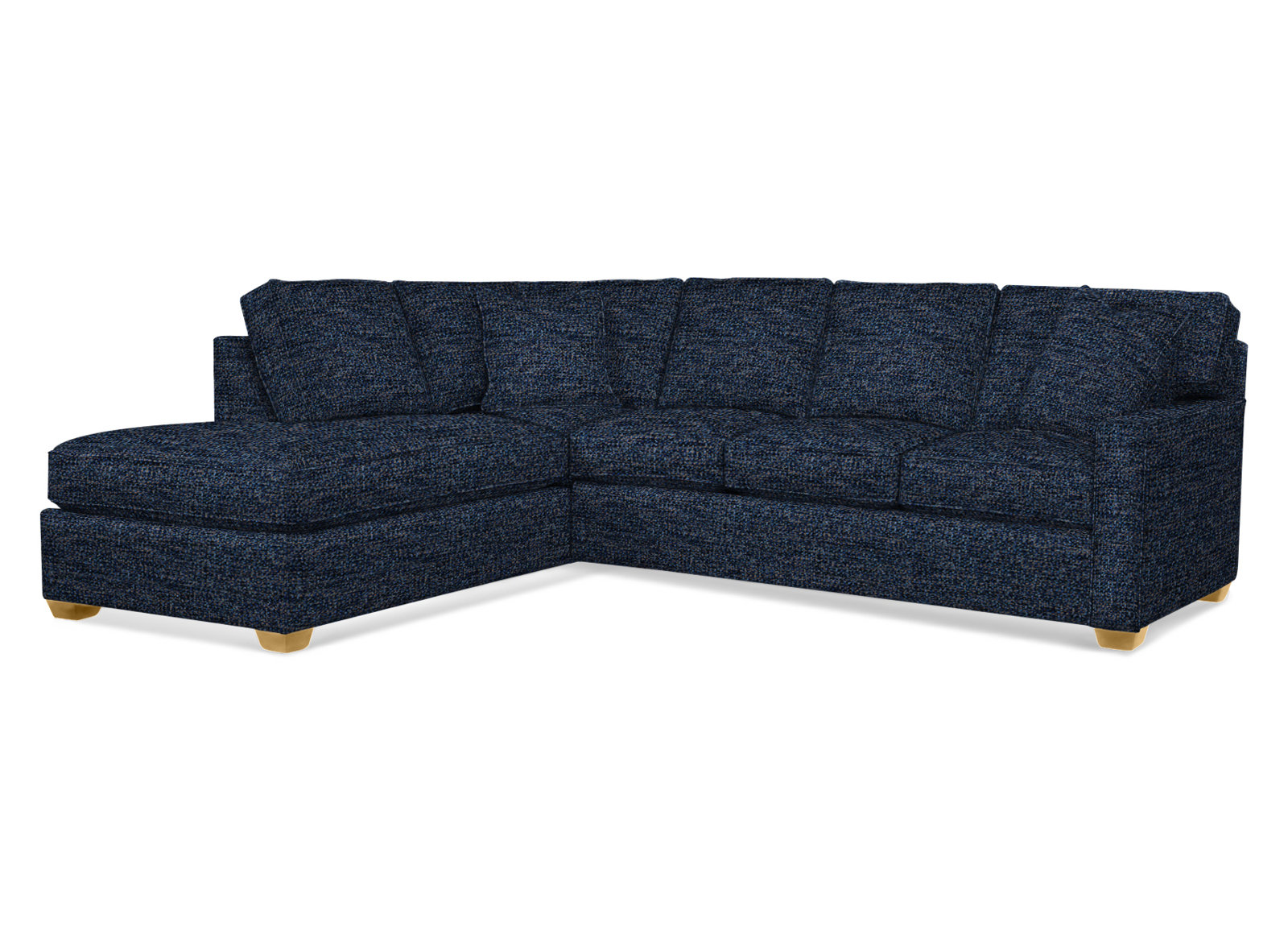Ellora Upholstered Chaise L-Sectional, Left Hand Facing, Honey, Basic Navy; 0317-61