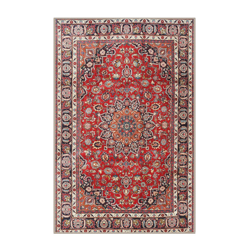 Rouge/noir/brun Tapis décoratif Bethanie, Rectangle 5 pi x 7 pi