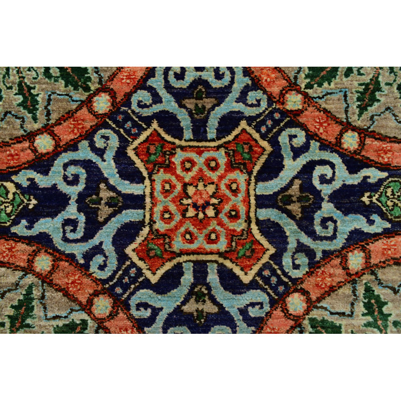Tapis de zone noué la mauve 8 pi x 10 pi 6 po one-of-kind Alvey