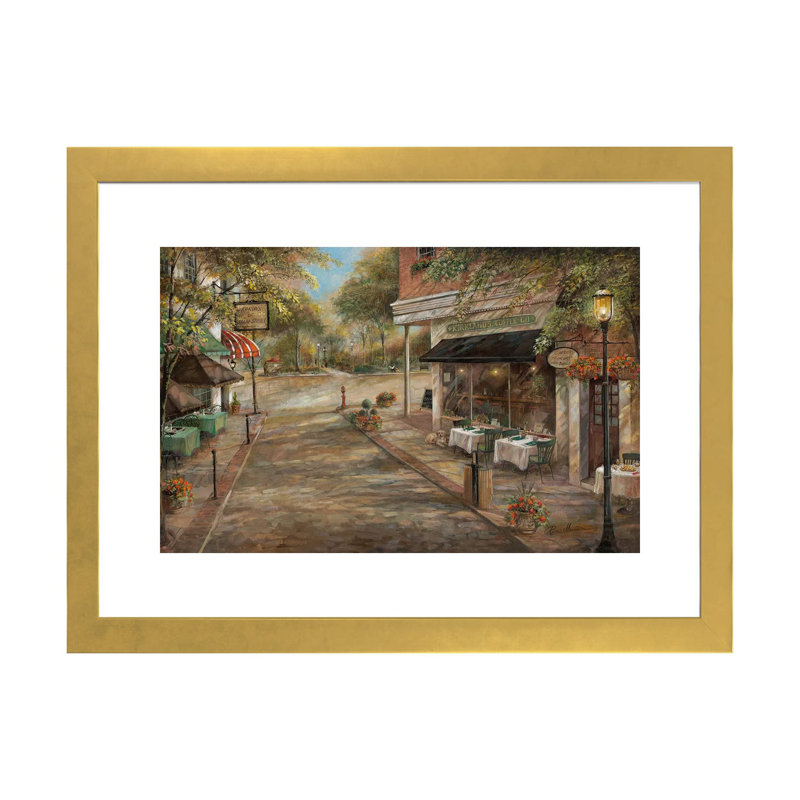 «My Kinda Town» par Ruane Manning - reproduction d'art, H 16 po x l 24 po x P 1 po, Papier encadré doré, Blanc