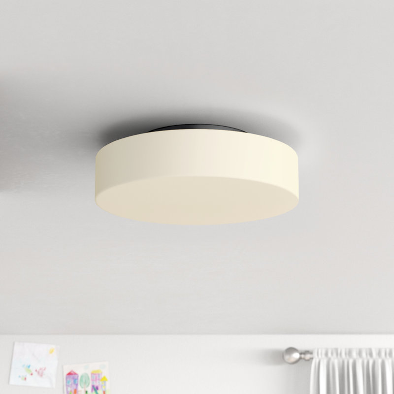 Ullman Glass LED Flush Mount, Matte Black