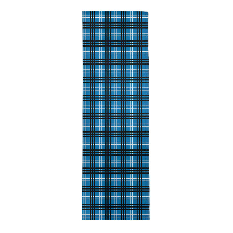Tapis à carreaux bleu, Tapis de couloir 2 pi 6 po x 8 pi