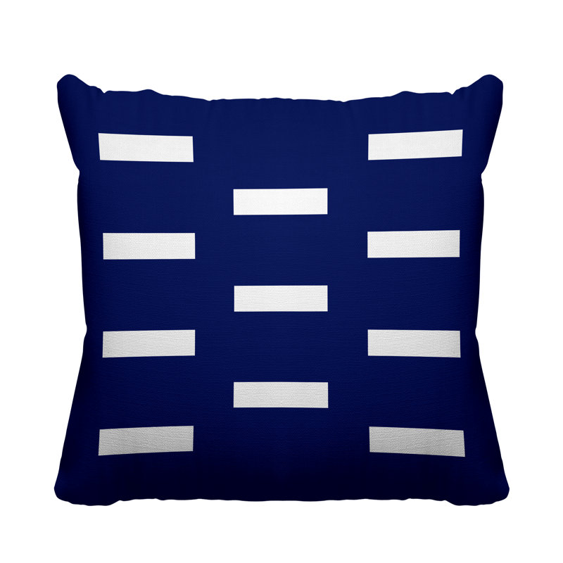 Coussin décoratif intérieur / extérieur Luella, Bleu marine, L 15 po x H 15 po