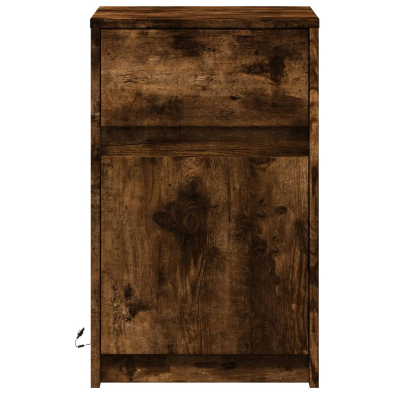 Darleth 38 cm W Bedside Table, Smoked Oak, Individual