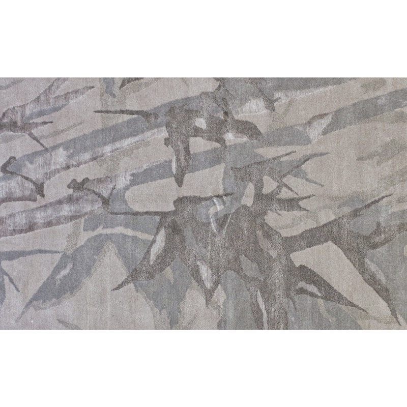 Abstract Area Rug in Gray/Beige/Brown, Rectangle 9' x 12'
