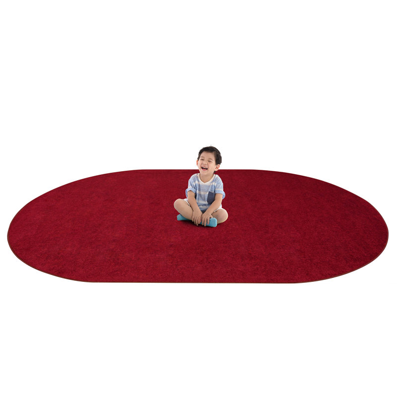 Tapis ovale rouge touffeté, Ovale 6 pi x 9 pi