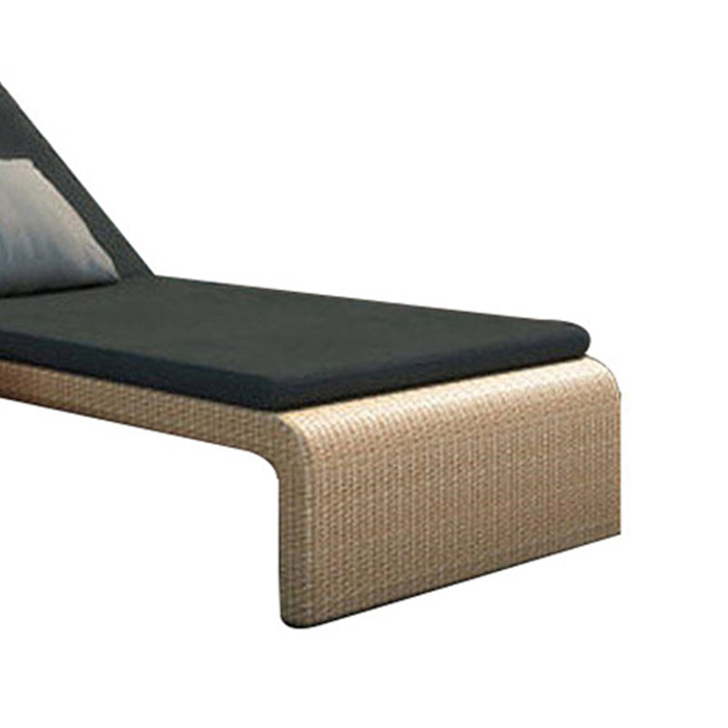 Outdoor Pool Leisure Beach Lounge Chair, Black, Brown