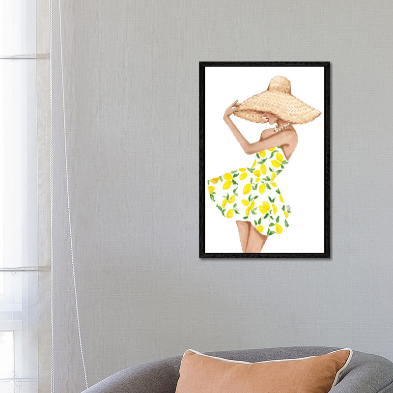 Lemon Dress by Style Of Brush - Gallery-Wrapped Canvas Giclée on Canvas, 66.04 cm H x 45.72 cm W, Black Framed