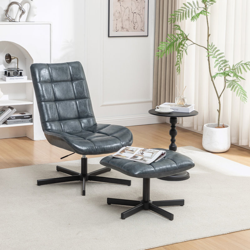 Chaise d'appoint et repose-pieds, Blue