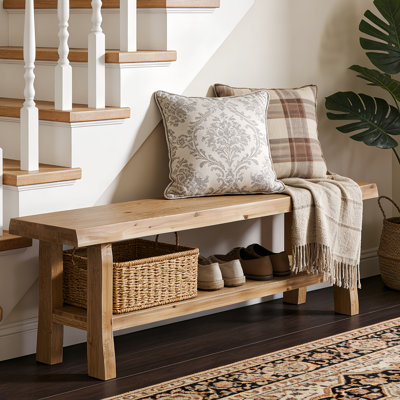 Solid Wood Storage Bench