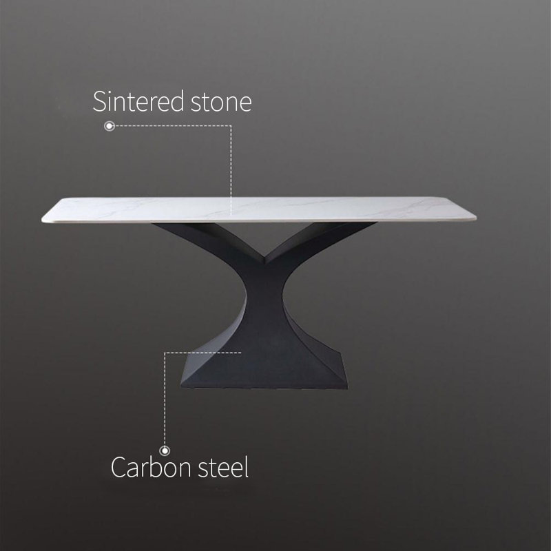 Ensemble de table de salle à manger de luxe léger et minimaliste, H 29,53 po x L 55,12 po x l 31,5 po
