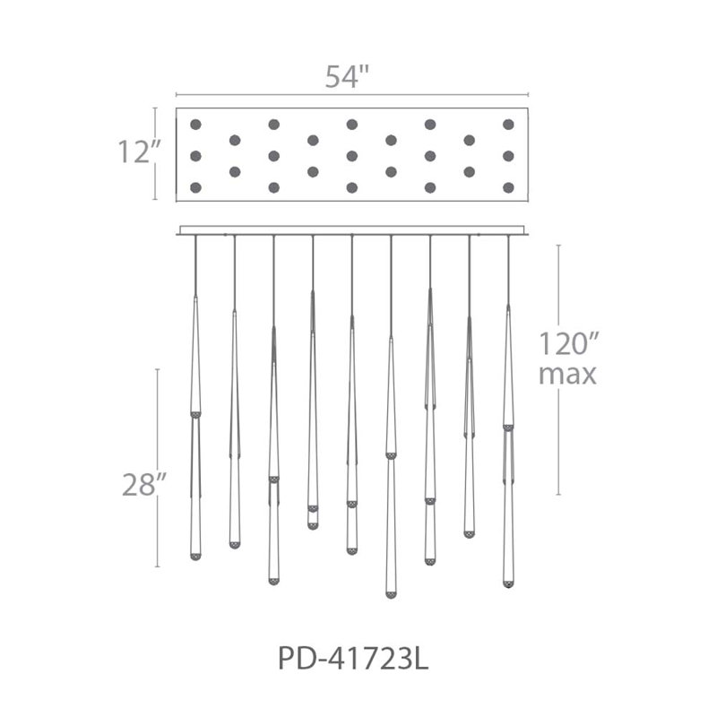 Luminaire suspendu en forme de goutte à DEL Cascade