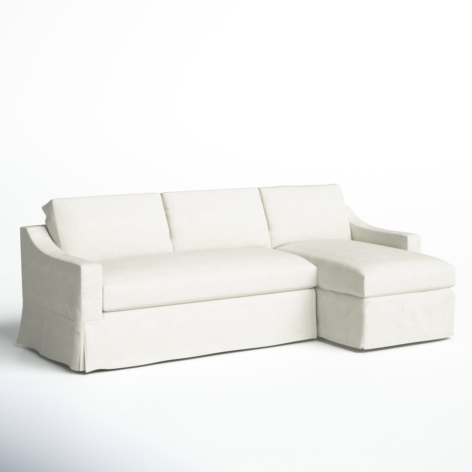 Cranbrook Upholstered Chaise Sectional, Bayou Off White Canvas, Right Hand Facing