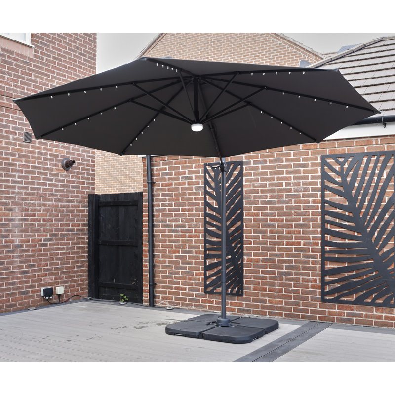 Adesubomi 300cm Lighted Cantilever Parasol, Grey