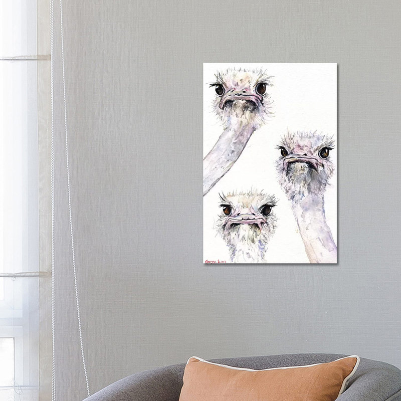 Ostriches by George Dyachenko - Wrapped Canvas Print, 66.04 cm H x 45.72 cm W x 3.175 cm D