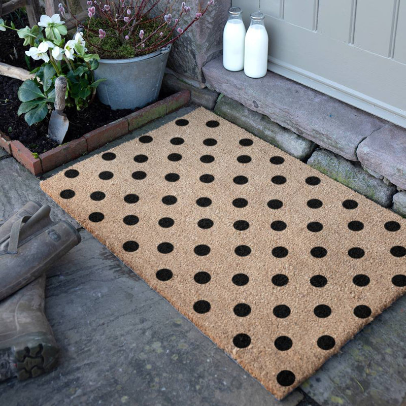 Braewyn Non-Slip Indoor Doormat, 40cm H x 60cm W, Natural/Black
