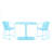 Bistro Set - Matte Light Blue