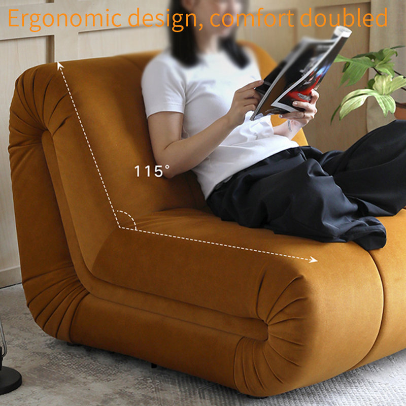 Chaise d'appoint Minimalist Velvet, Orange