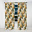 Motif tropical à motif géométrique tropical - rideau en velours tropical - obscurcissant - 1 panneau-107576832