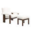 Chaise d'appoint de style Mid-Century et fauteuil en tissu confortable avec structure en bois massif, rembourré pour le salon