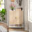 29.6” White & Natural Wooden Shoe Cabinet With Doors-1131343469
