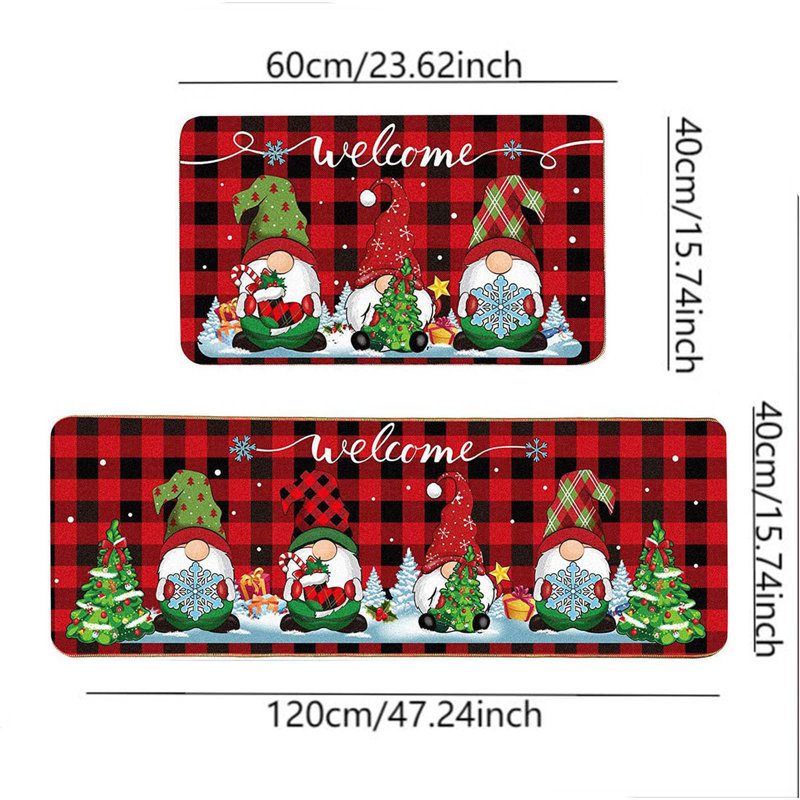  Ensemble de tapis de cuisine de Noël