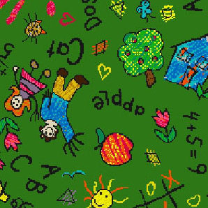 Tapis éducatif à motifs de gribouillis, Rectangle 5 pi 4 po x 7 pi 8 po