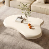 Latreice Modern Cloud Coffee Table - Minimalist Cream Irregular-Shaped Side Table for Small Spaces, Boho Chic Living Room Accent