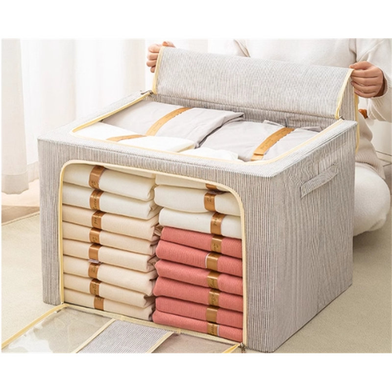 Ensemble de bacs de rangement en tissu, Gris