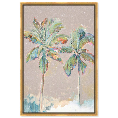 Oliver Gal Michaela Nessim - Inevitable Joy Sunset Palms Floral and Botanical - Diamond Dust Framed Canvas Art
