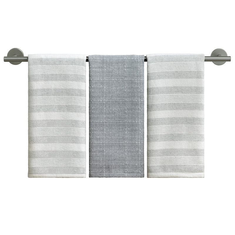 Izod Chester 3-Piece Kitchen Towel Set, Gray