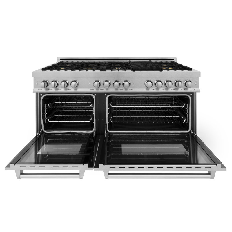 ZLINE 60" Legacy Dual Fuel Range, Brass Burners
