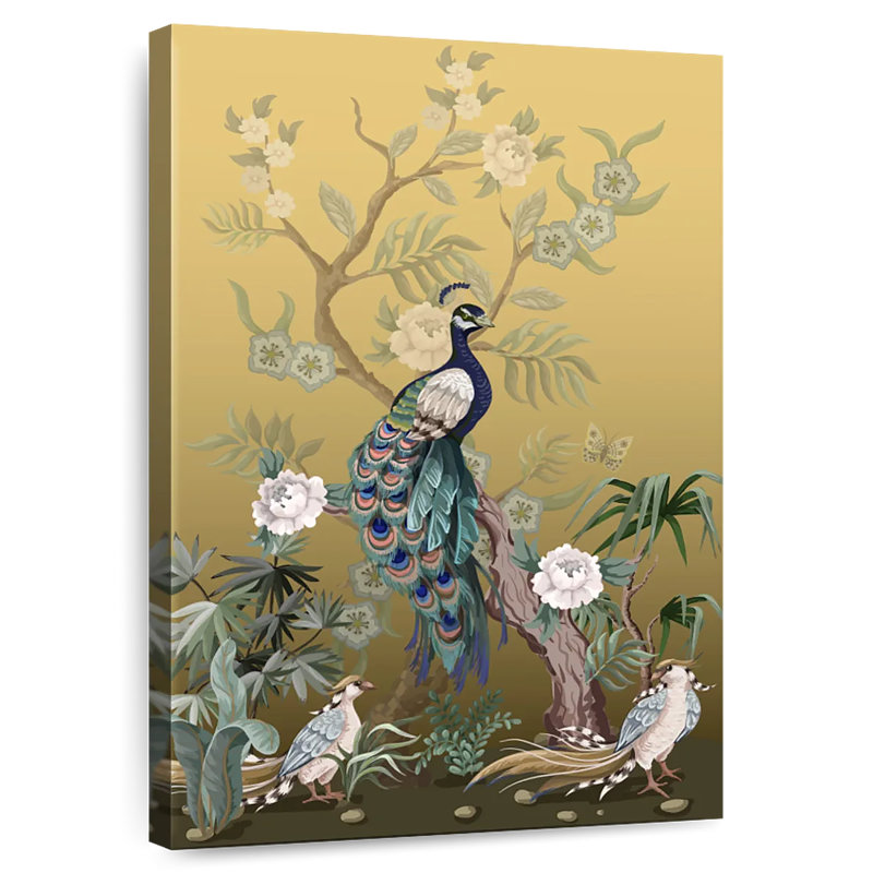 Chinoiserie Bird, 39" H x 26" W
