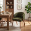 Chaise rembourrée avec pieds en bois-1955839381