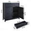 Buffet de cuisine, armoire de rangement de style campagnard avec tiroir et tablette réglable, armoire d'appoint de porte de grange pour cuisine, salle à manger, entrée, noir
