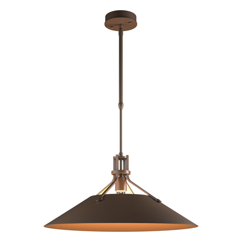 Henry Outdoor Pendant with Metal Shade, 11.8" H x 23.2" W x 23.2" D, Coastal Bronze
