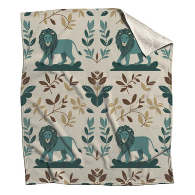 Couvertures illustrées de lions et de feuilles