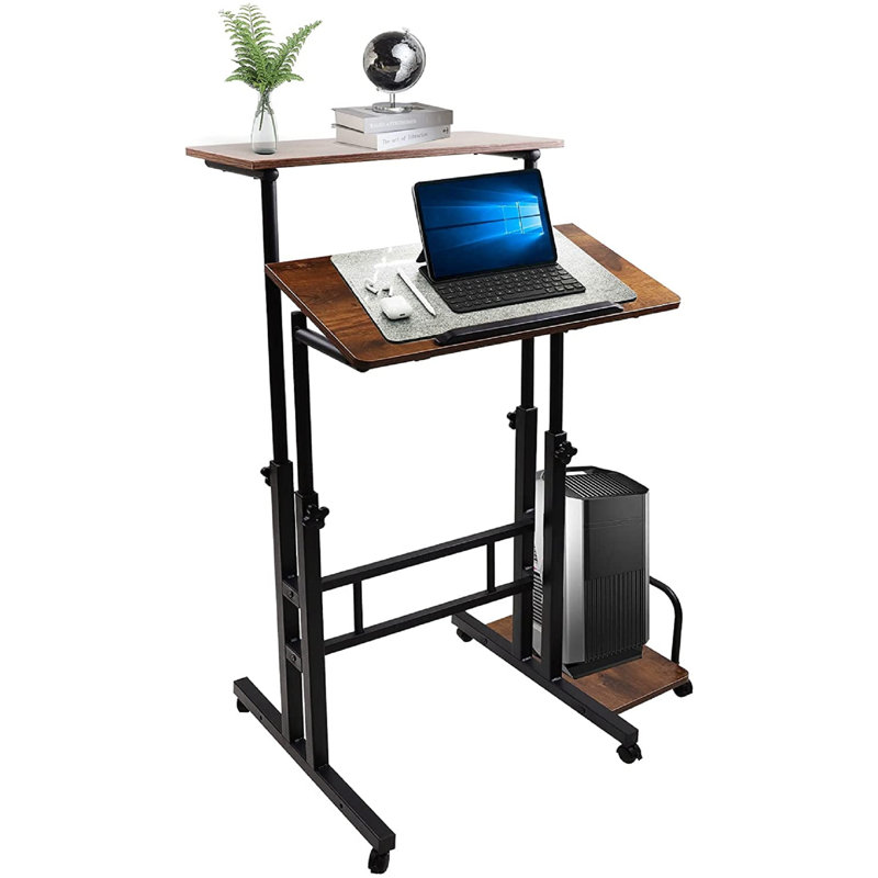 Adjustable Metal Base Computer Desk