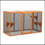 Enceinte pour chat amovible avec toit imperméable et 3 plateformes de saut, orange