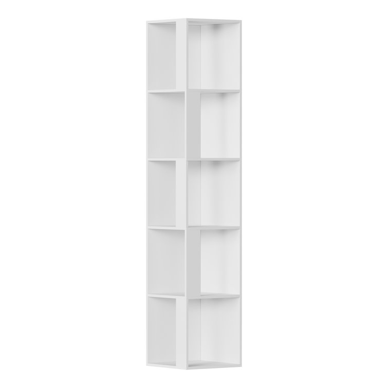 Yitahome  Modern Tall Bookshelf 5 Tier Bookcase White