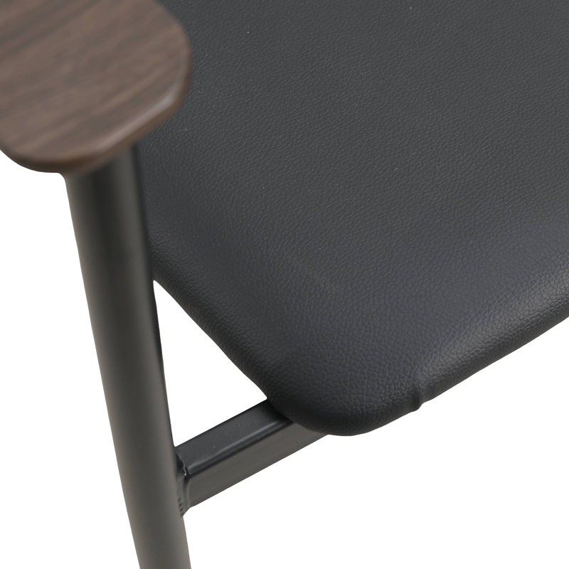 Fauteuil Ickenroth, Siège noir / cadre noir et brun, Simple